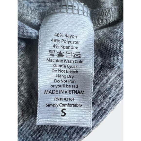 LuLaRoe Carly Striped Short Sleeve High-Low Dress Gray & Teal Comfortable Small - Picture 12 of 14